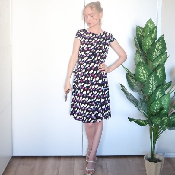 Eliza J. Cap Sleeve Geometric Print A-line Mini Dress Size 0P - Picture 15 of 15